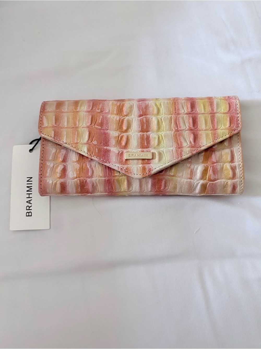 Brahmin Veronica Multi Royalton Croc Embossed Leather Wallet - NWT
